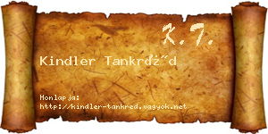 Kindler Tankréd névjegykártya